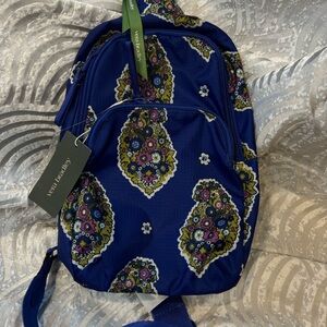 Vera Bradley Lorman Sling Backpack in the Kew Gardens Blue